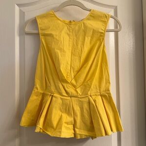 Derek Lam Yellow Sleeveless Peplum Top